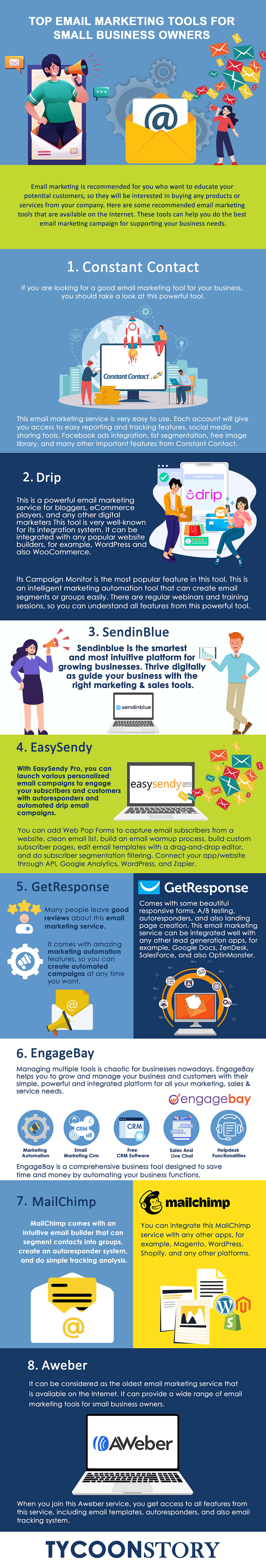 Top email marketing tools for small business owners infographic