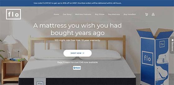 Flo mattress online shopping store