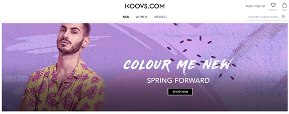 Koovs online shopping site