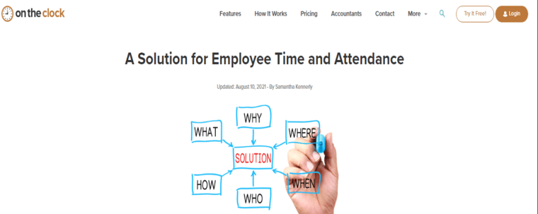 On the clock time and attendance software
