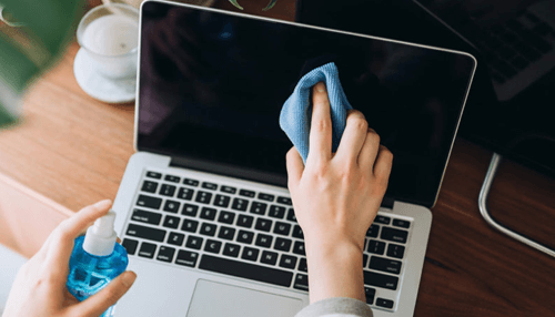 Clean your laptop screen sanitize your laptop