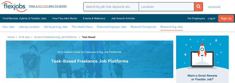 Flexjobs freelancing website