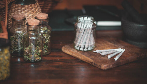 Store in a glass jar and cover with a lid cannabis products