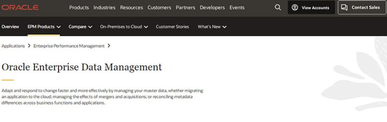 Oracle enterprise data management data management tools
