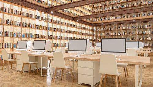 Modern libraries electronic information halls