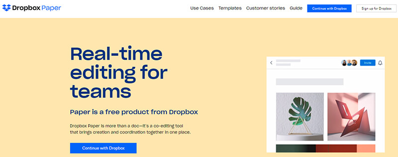 Dropbox paper product management tool