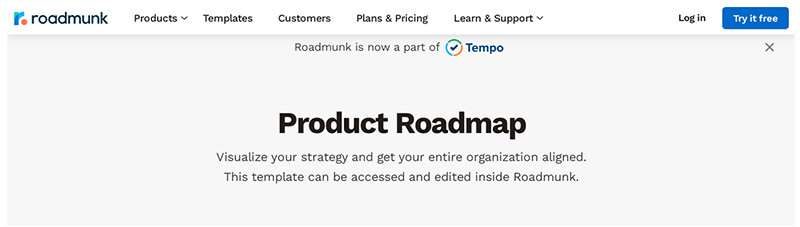 Roadmunk product management tool
