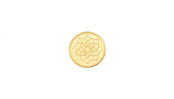 Floral and faunal motifs gold coin