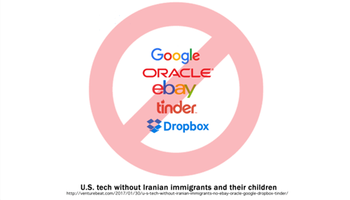 U.S. tech without Iranian immigrants: No eBay, Oracle, Google, DropBox, Tinder