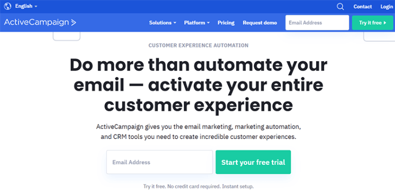 Active campaign marketing automation saas tool