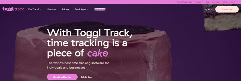 Toggl productivity saas tool