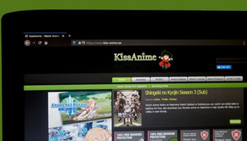 Kissanime is filled with ads on its page, even when trying to
