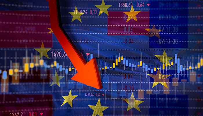 After output declined in the third quarter Europes economy is in danger of entering a recession